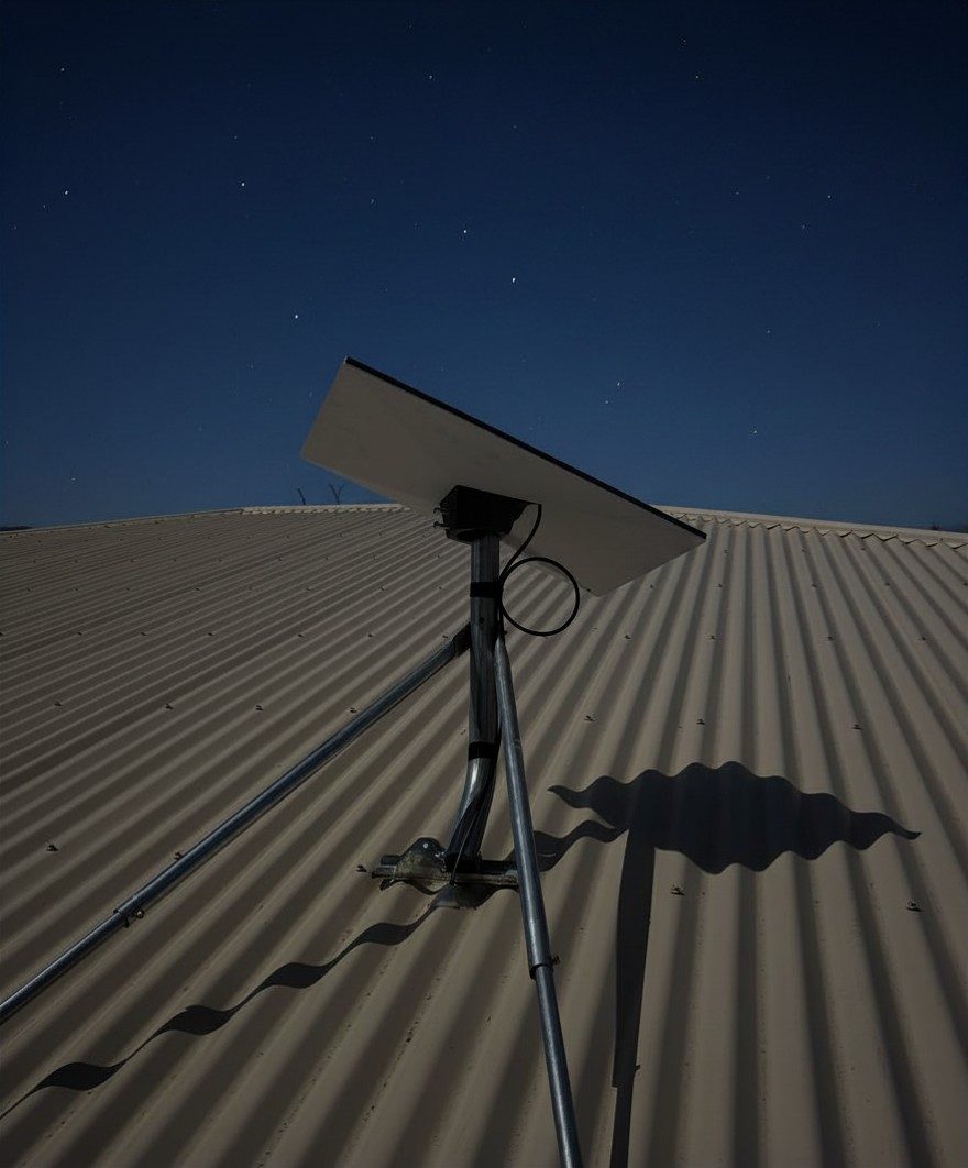 Starlink dish installed on a Gold Coast roof at dusk by Signal Pro Antenna